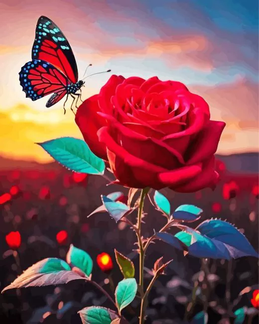 cool scarlet butterfly art Diamond Paintings Cool Scarlet Butterfly Art Diamond Painting