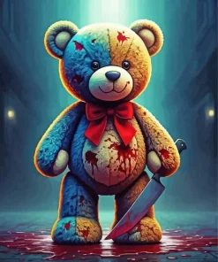 Cool Scary Bear Teddy Art Diamond Painting