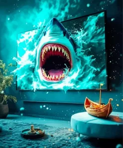 Cool Shark Attack Art Diamond Painting