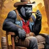 Cowboy Silverback Gorilla Diamond Painting