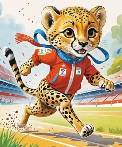 Cute Baby Cheetah Diamond Painting