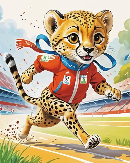 cute baby cheetah Diamond Dotz Cute Baby Cheetah Diamond Painting