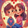 Cute Cartoon Couple Diamond Painting