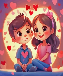 Cute Cartoon Couple Diamond Painting