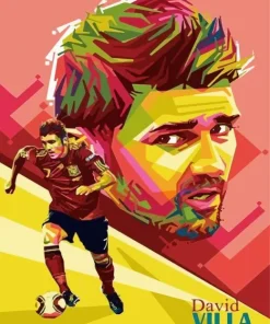 David Villa Pop Art Poster Diamond Painting