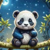 Full Moon Cute Panda Diamond Painting