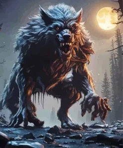 Full Moon Scary Werewolf Diamond Painting