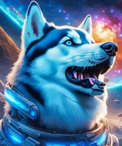 Galaxy Siberian Husky Diamond Painting