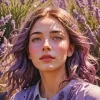 Girl In Lavender Field Diamond Painting