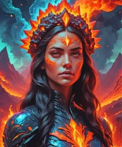 Girl Volcano Art Diamond Painting