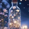 Glass Bottle With White Flowers Diamond Painting