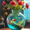 Glass Flower Vase Art Diamond Painting
