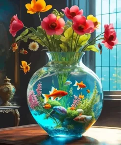 Glass Flower Vase Art Diamond Painting