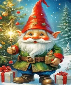 Gnome Christmas Art Diamond Painting