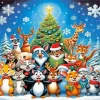 Happy Cartoon Christmas Animals Diamond Painting