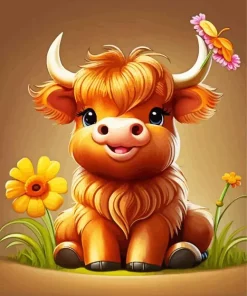 Little Scottish Cow Art Diamond Painting