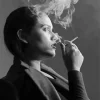 Monochrome Girl Smoking Diamond Painting