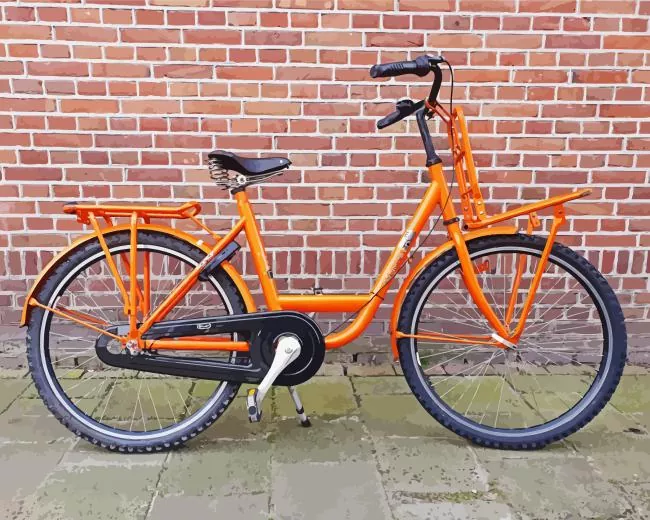 orange mountain bike Diamond By Numbers Orange Mountain Bike Diamond Painting