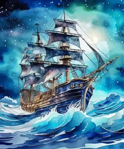 Pirate Ship Art Diamond Painting
