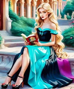 Princess With A Book Diamond Painting