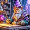 Purple Gnome Fantasy Diamond Painting