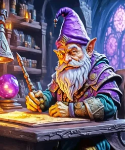 Purple Gnome Fantasy Diamond Painting