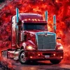 Red Semi Truck Diamond Painting