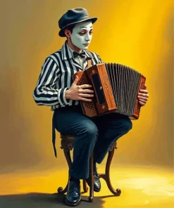Sad Mime Musician Diamond Painting