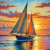 Sailboat At Sunset Diamond Painting