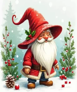 Santa Gnome Art Diamond Painting