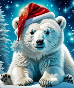 Santa On Polar Bear Diamond Painting