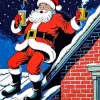 Santa On The Roof Diamond Painting