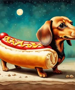 Sausage Dog Art Diamond Painting