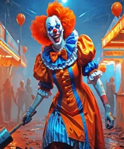 Scary Clown Female Art Diamond Painting