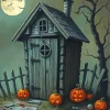 Scary Outhouse Art Diamond Painting