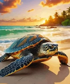 Sea Turtle Beach Art Diamond Painting
