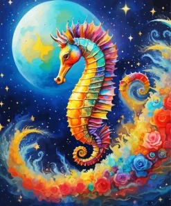 Seahorse Collage Art Diamond Painting