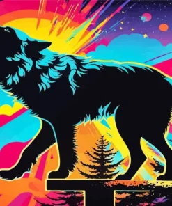 Silhouette Of A Dog Diamond Painting