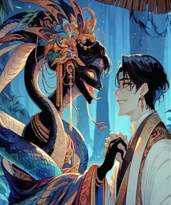 Snake Girl And The Prince Art Diamond Painting