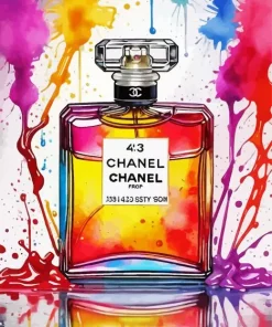 Splatter Chanel Bottle Art Diamond Painting