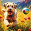 Wheaten Terrier Playing Diamond Painting