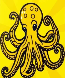 Whimsical Golden Octopus Diamond Painting