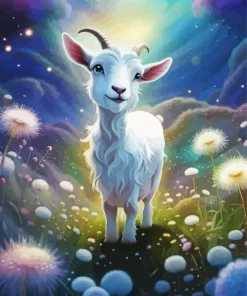 White Goat Art Diamond Painting