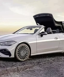 White Mercedes Convertible Diamond Painting