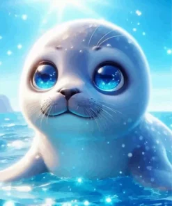 White Seal Art Diamond Painting