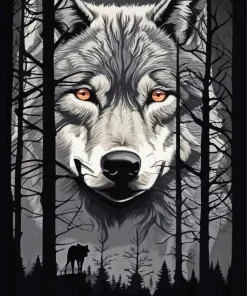 Wolf Face Art Diamond Painting