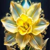 Yellow Glass Daffodil Flowers Diamond Painting